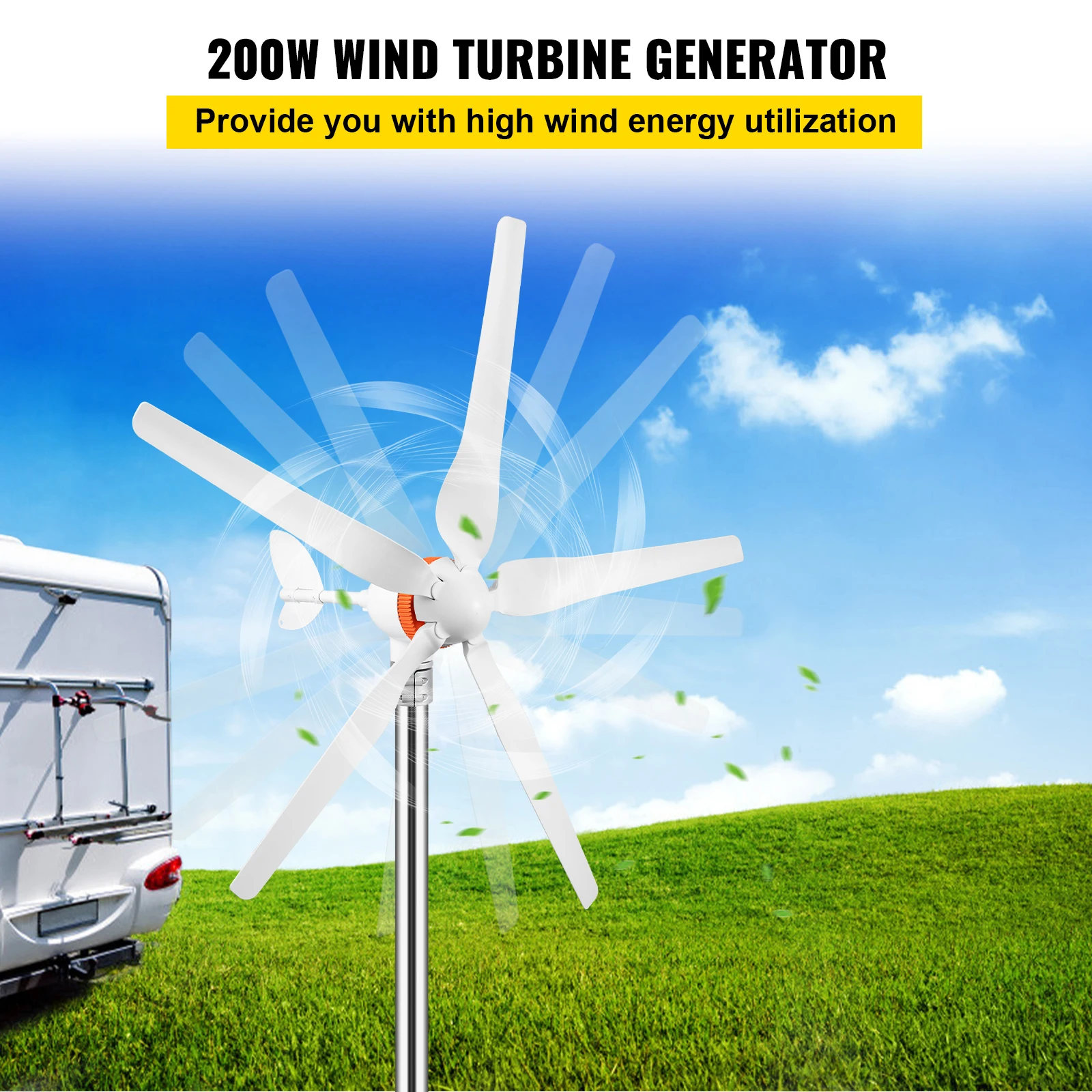 Renewable Energy Use - Small Wind Turbine Generator 300W 400W