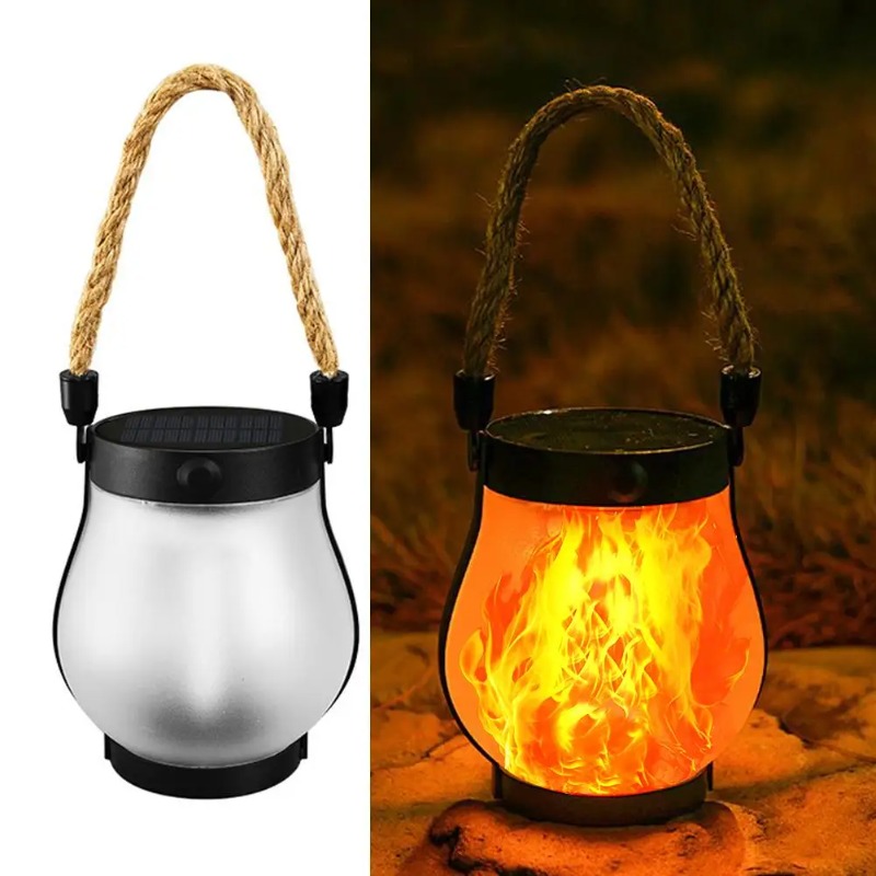 Renewable Energy Solar - Solar Flame Lamp USB Rechargeable Camping
