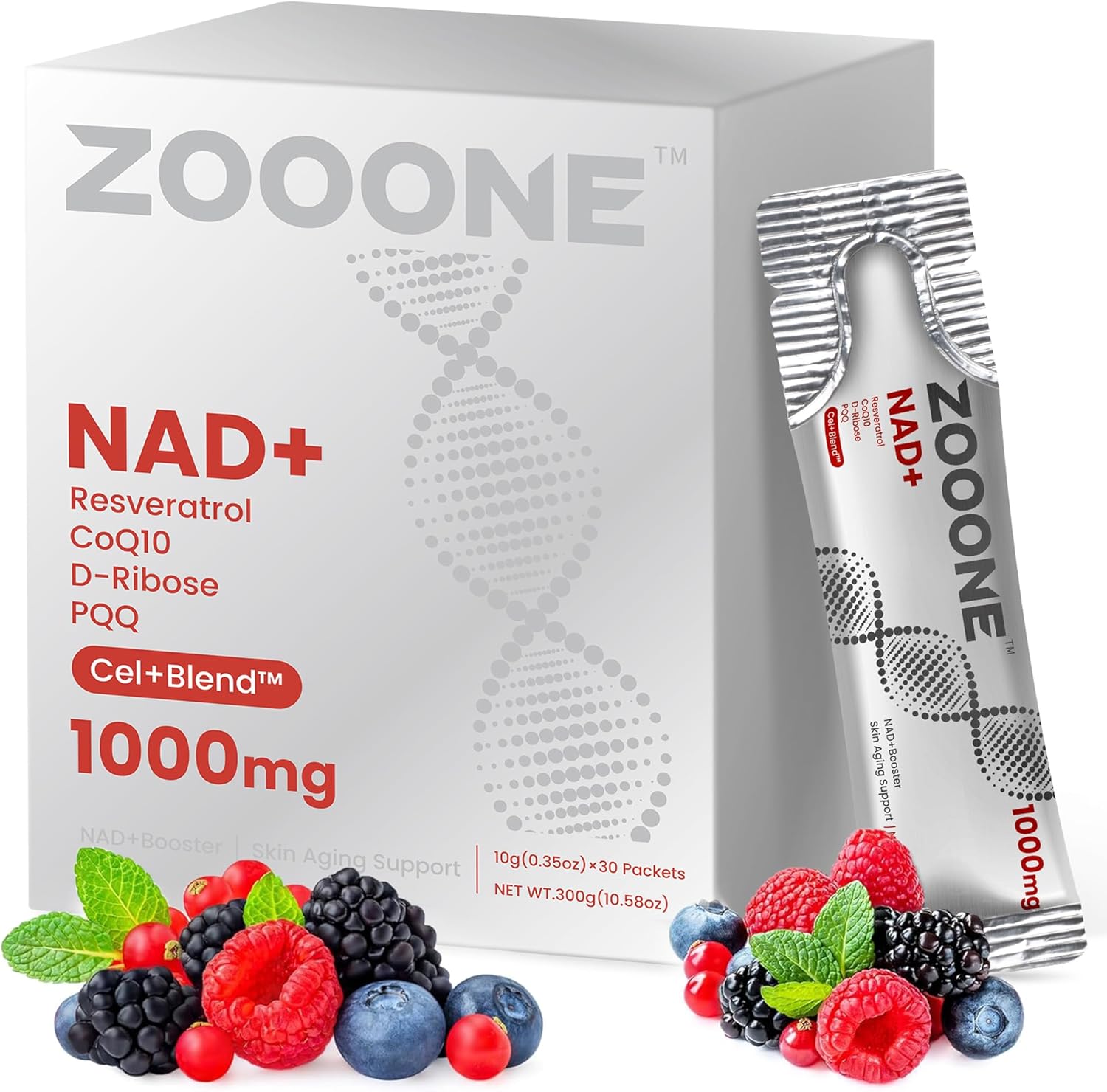 Renewable Energy Resources - zooone NAD+ Supplement with Resveratrol, Liquid