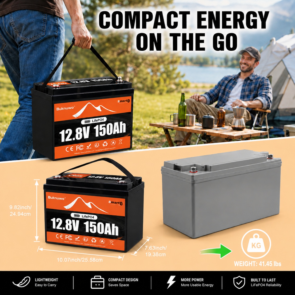 Buknuwo Smart 12V/12.8V 150Ah  - Renewable Energy Resources recension och pris