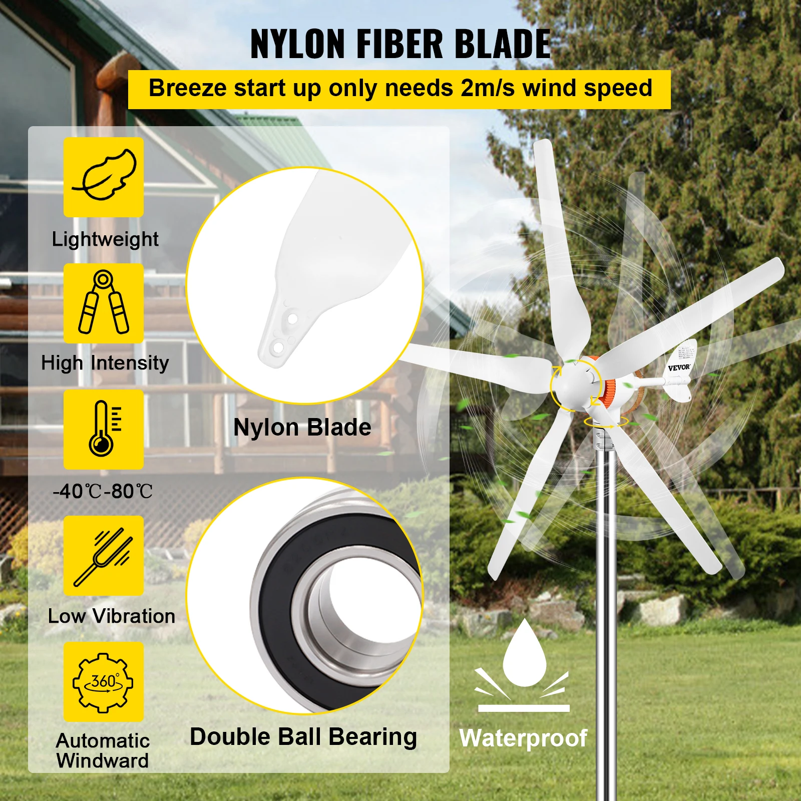 Small Wind Turbine Generator 3 - Renewable Energy Use recension och pris