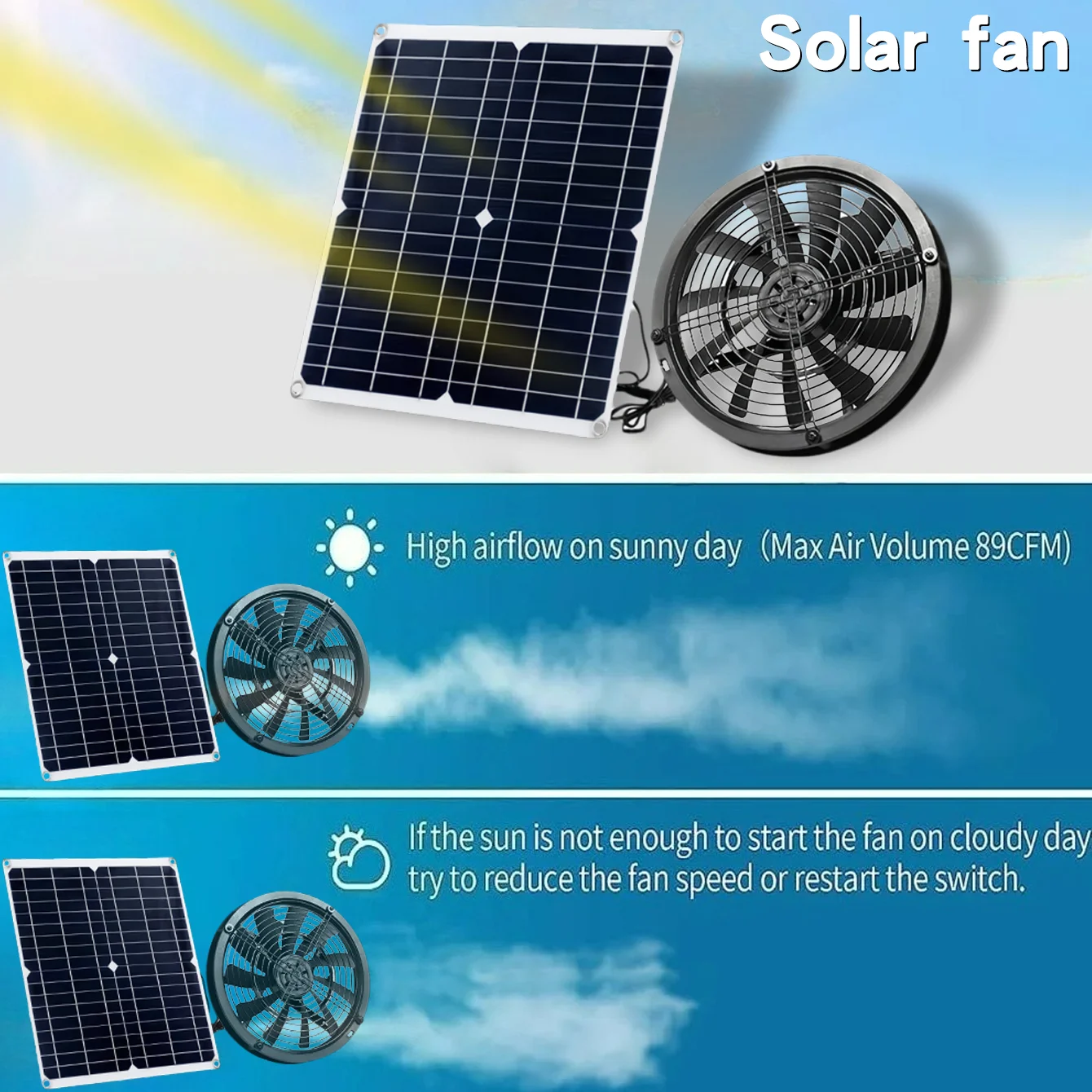 NEW 6 Inch Solar Exhaust Fan K - Renewable Energy Resources recension och pris