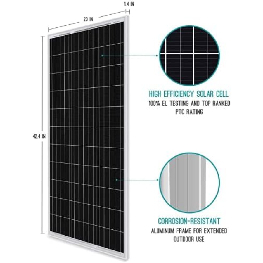 400W 12V RV Solar Panel Kit, 4 - Rv Solar Kit 400W recension och pris